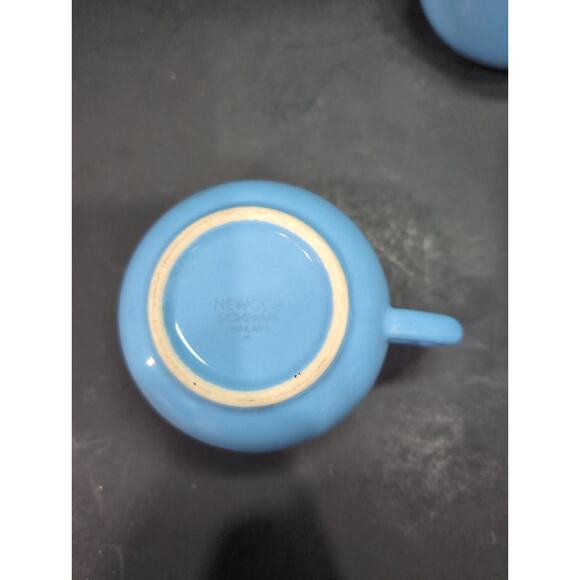 Newcor Blue Stoneware Teacup Set, 8 Oz Coffee Tea Cups,‎ Drinkware Set, Vtg Cups - Picture 7 of 8